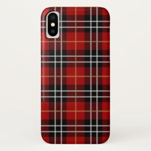 Scottish red and black tartan plaid iPhone x case