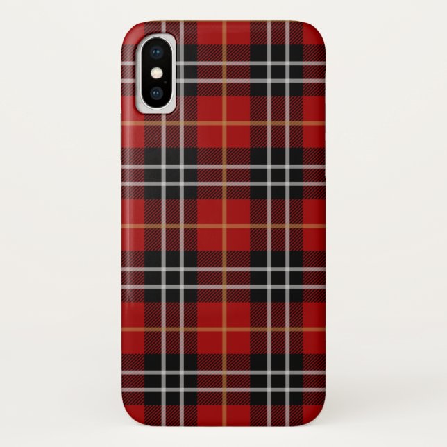 Scottish red and black tartan plaid Case-Mate iPhone case (Back)