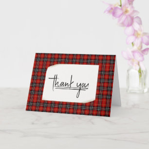 Scottish Red Black Tartan Plaid Card