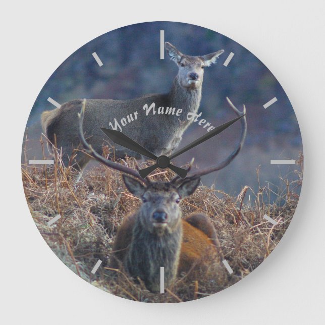 Scottish Red Deer Large Clock (Front)