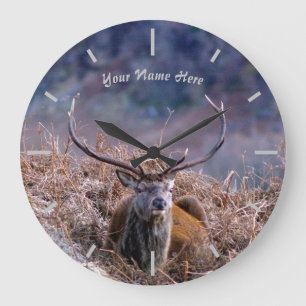 Scottish Red Deer Stag Large Clock