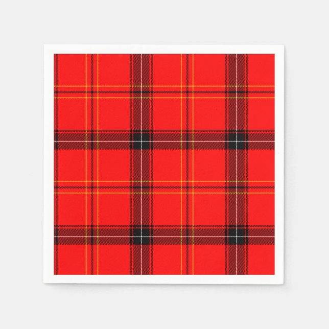 Scottish Red Tartan Paper Napkins (Front)