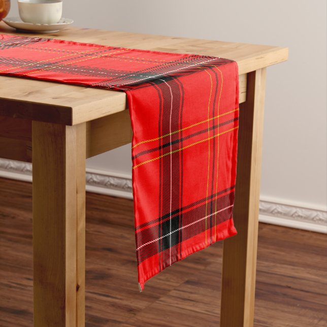 Scottish Red Tartan Short Table Runner (In Situ)