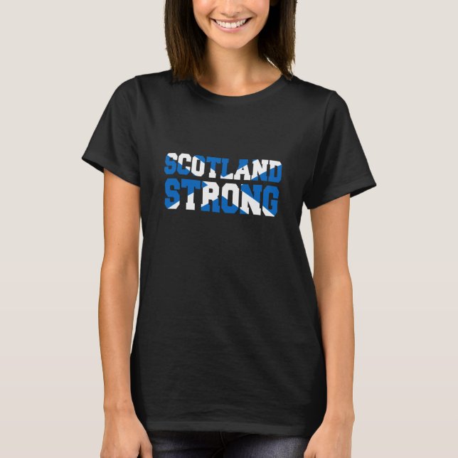 Scottish Referendum Scotland on Blue T-Shirt (Front)