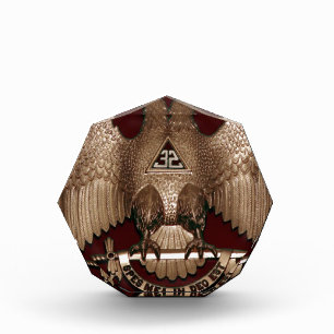 Scottish Rite 32 degree Mason Double Eagle Red Acrylic Award