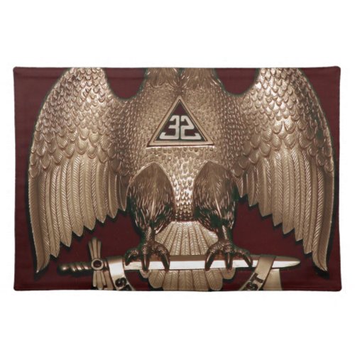 Scottish Rite 32 degree Mason Double Eagle Red Cloth Placemat