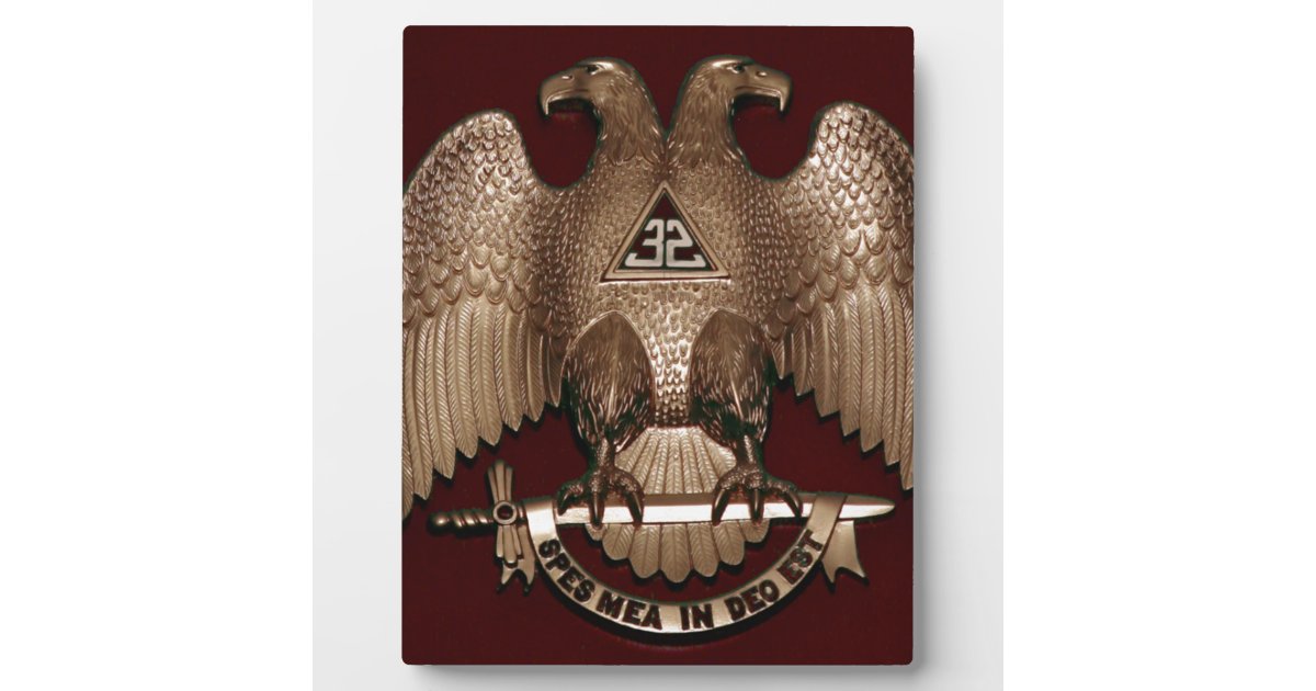 Scottish Rite 32 degree Mason Double Eagle Red Plaque | Zazzle.com