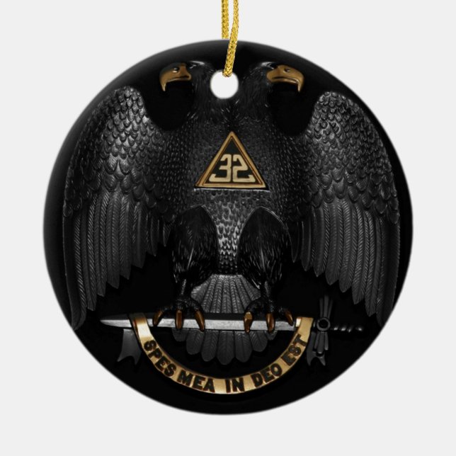 Scottish Rite 32 Degree Mason Eagle Ceramic Ornament (Front)