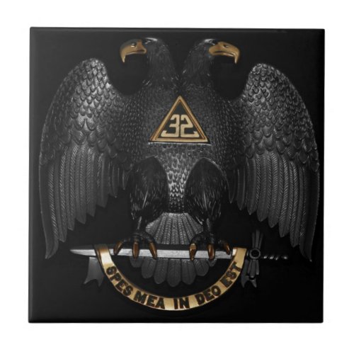 Scottish Rite 32 Degree Mason Eagle Ceramic Tile