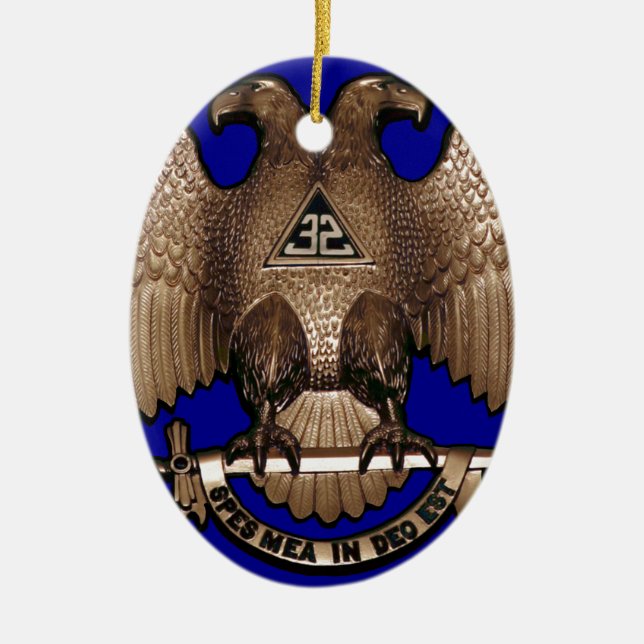 Scottish Rite 32 Degree Royal Blue Ceramic Ornament (Front)