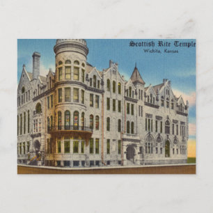 Scottish Rite Temple, Castle Wichita, Kansas Postcard