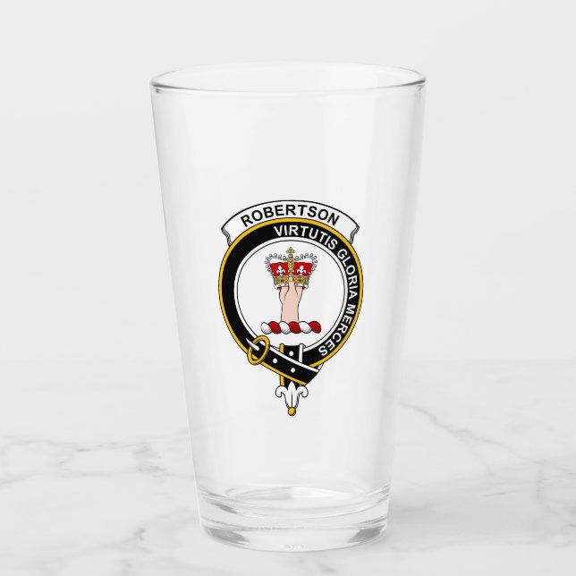 Scottish Robertson Modern Clan Crest Scottish Beer Glass (Front)
