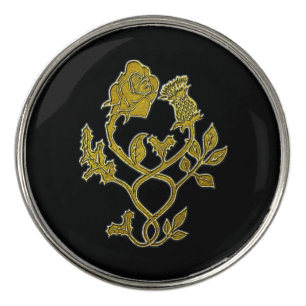 Scottish Rose and Thistle Golf Ball Marker
