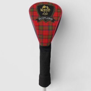 Scottish Rose and Thistle Tartan Your Text Golf Head Cover