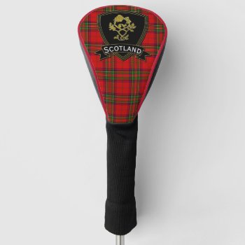 Scottish Rose And Thistle Tartan Your Text Golf Head Cover by WRAPPED_TOO_TIGHT at Zazzle