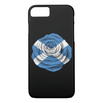 Scottish Rose Flag On Black Iphone 8/7 Case by JeffBartels at Zazzle