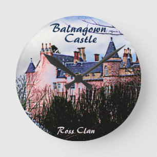 Scottish Ross Clan's Balnagown Castle Keepsake Round Clock