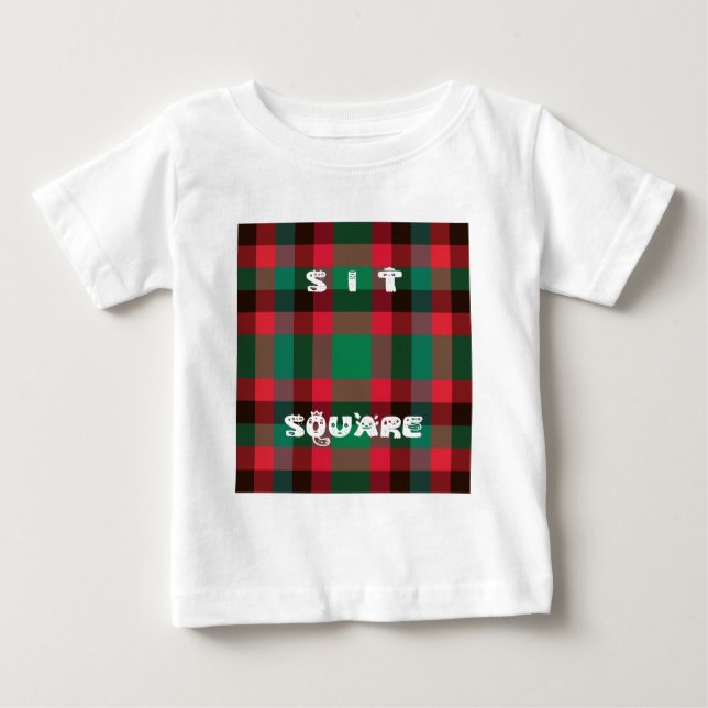Scottish Royal Checkered Tartan Plaid with Text Baby T-Shirt (Front)