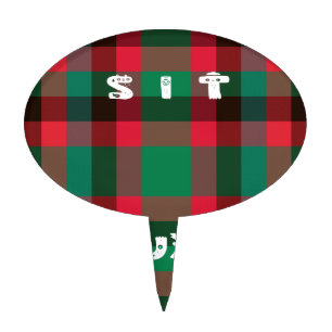 Scottish Royal Checkered Tartan Plaid with Text Cake Topper