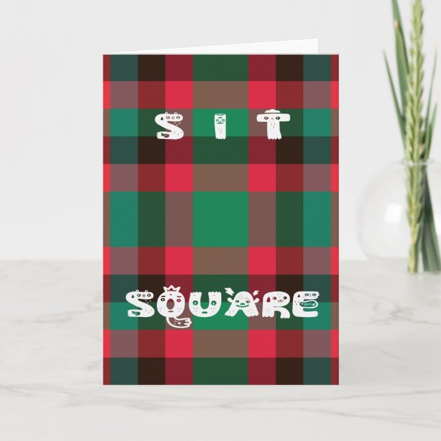 Scottish Royal Checkered Tartan Plaid with Text Card (Front)
