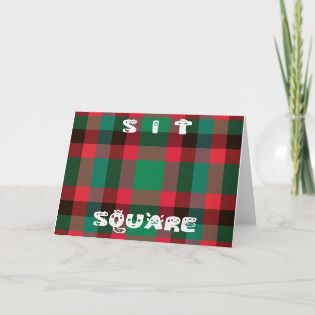 Scottish Royal Checkered Tartan Plaid with Text Card (Front)