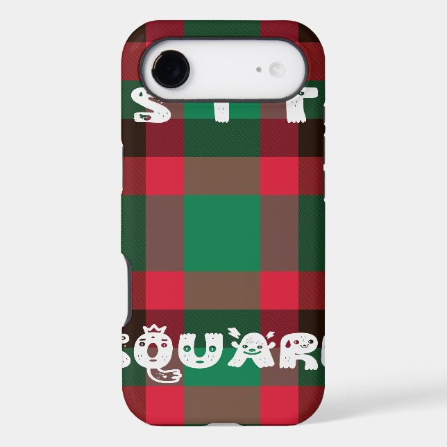 Scottish Royal Checkered Tartan Plaid with Text Case-Mate iPhone Case (Back)