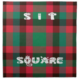 Scottish Royal Checkered Tartan Plaid with Text Cloth Napkin