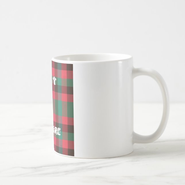 Scottish Royal Checkered Tartan Plaid with Text Coffee Mug (Right)