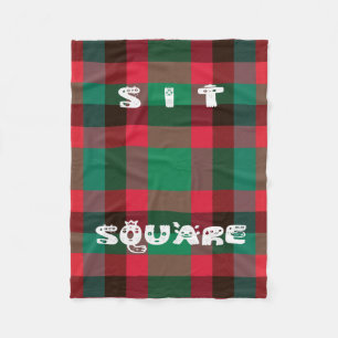 Scottish Royal Checkered Tartan Plaid with Text Fleece Blanket