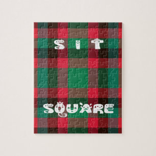 Scottish Royal Checkered Tartan Plaid with Text Jigsaw Puzzle