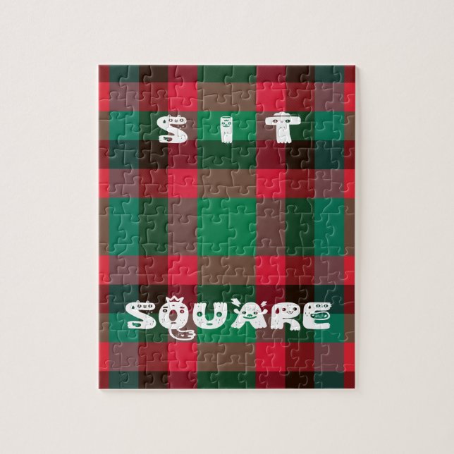 Scottish Royal Checkered Tartan Plaid with Text Jigsaw Puzzle (Vertical)