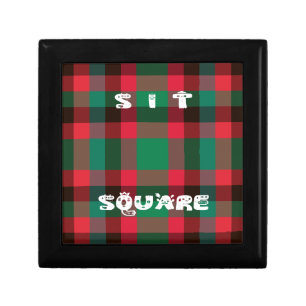 Scottish Royal Checkered Tartan Plaid with Text Keepsake Box