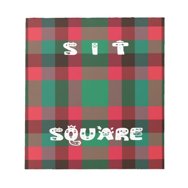 Scottish Royal Checkered Tartan Plaid with Text Notepad (Front)