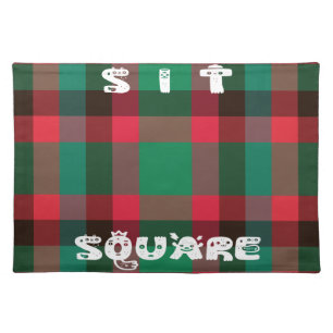 Scottish Royal Checkered Tartan Plaid with Text Placemat