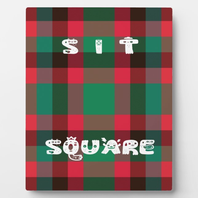 Scottish Royal Checkered Tartan Plaid with Text Plaque (Front)