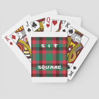 Scottish Royal Checkered Tartan Plaid with Text Poker Cards