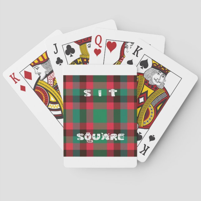Scottish Royal Checkered Tartan Plaid with Text Poker Cards (Back)