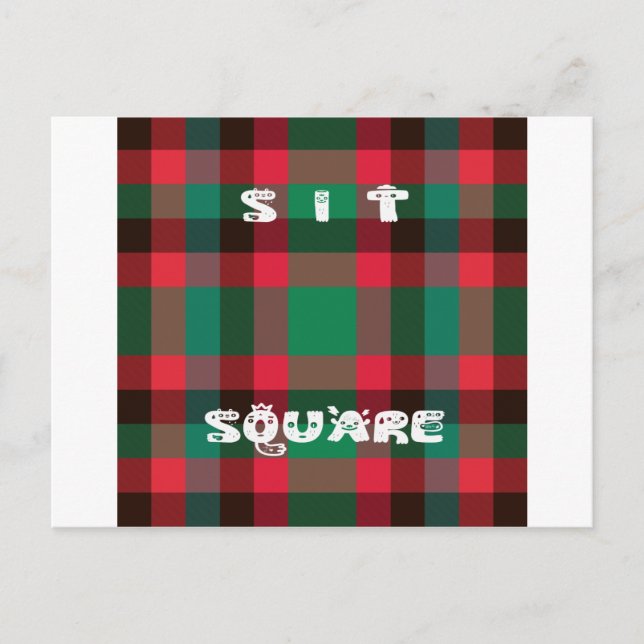 Scottish Royal Checkered Tartan Plaid with Text Postcard (Front)