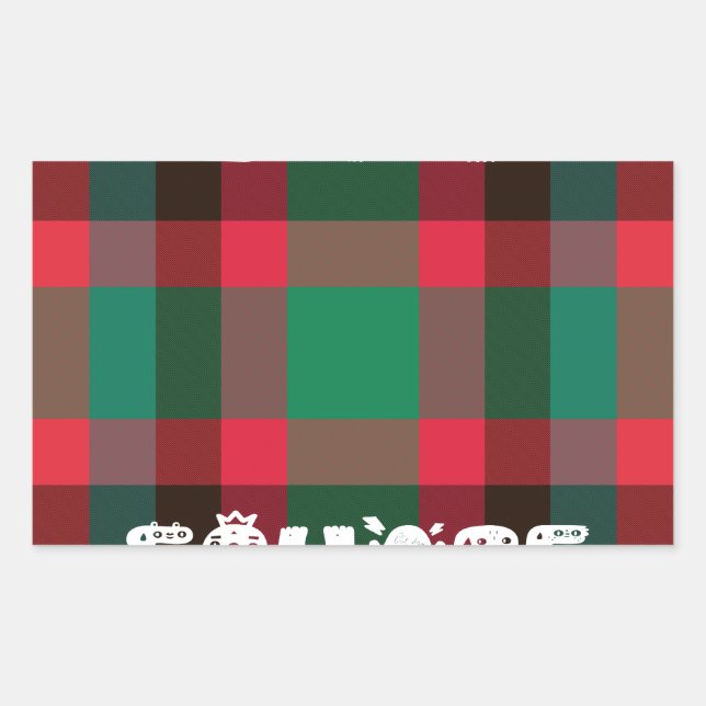 Scottish Royal Checkered Tartan Plaid with Text Rectangular Sticker (Front)