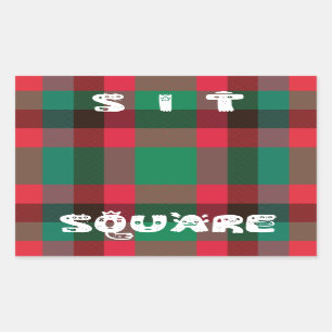 Scottish Royal Checkered Tartan Plaid with Text Rectangular Sticker