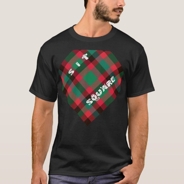 Scottish Royal Checkered Tartan Plaid with Text T-Shirt (Front)