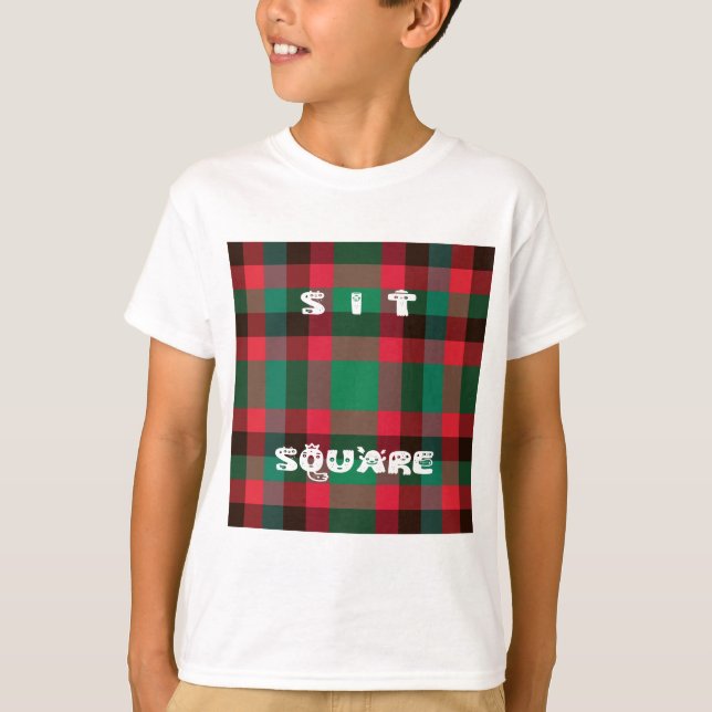 Scottish Royal Checkered Tartan Plaid with Text T-Shirt (Front)