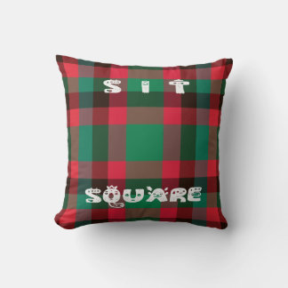 Scottish Royal Checkered Tartan Plaid with Text Throw Pillow