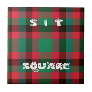 Scottish Royal Checkered Tartan Plaid with Text Tile