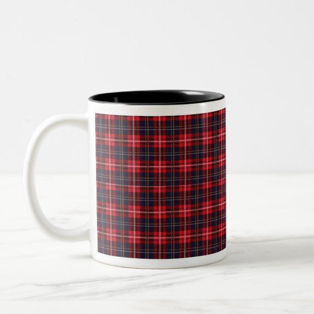 Scottish Royal Modern Tartan Two-Tone Coffee Mug (Left)