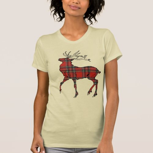 Scottish Royal Stewart Tartan Deer T_Shirt
