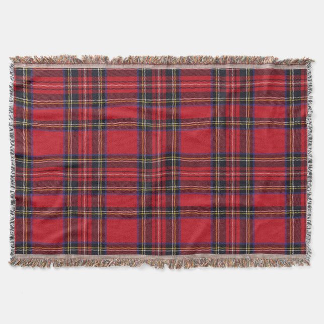 Scottish Royal Stuart Tartan Throw Blanket (Front)
