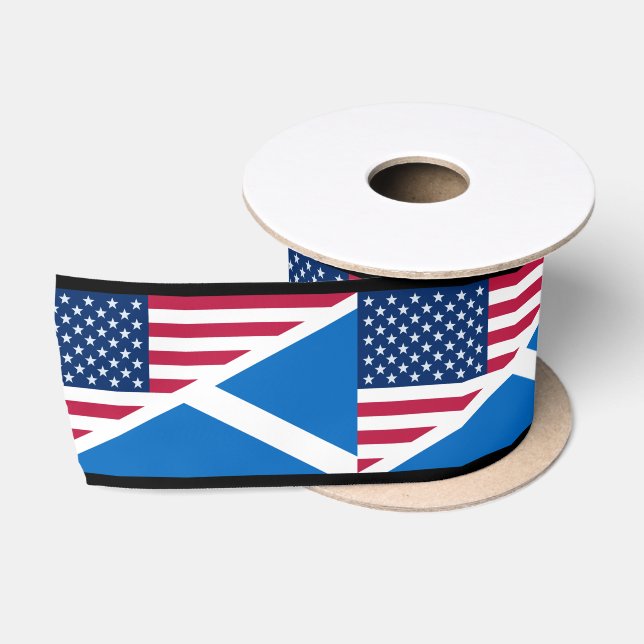 Scottish Saltire and American Flag Ribbon (Spool)