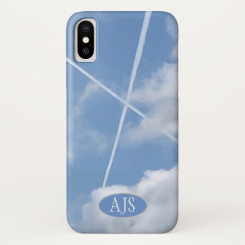 Scottish Saltire in Aircraft Trails in Sky iPhone X Case