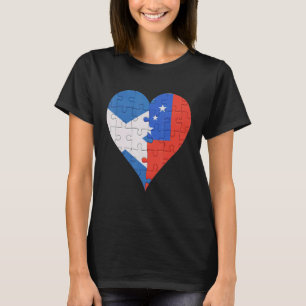 Scottish Samoan Flag Heart T-Shirt